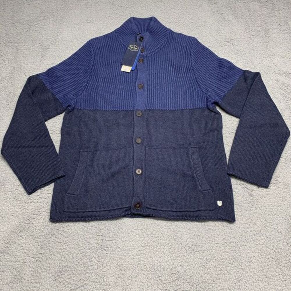 Nat Nast Wool Sweater Men Medium Blue Oversize Cozy Cardigan Grandpa Button‎ Up